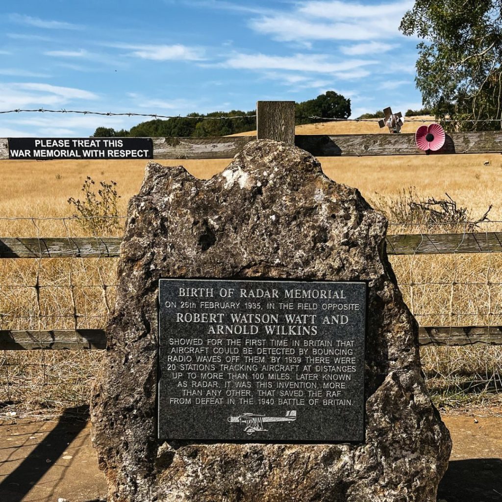 The radar memorial in an article about interesting facts about northamptonshire.