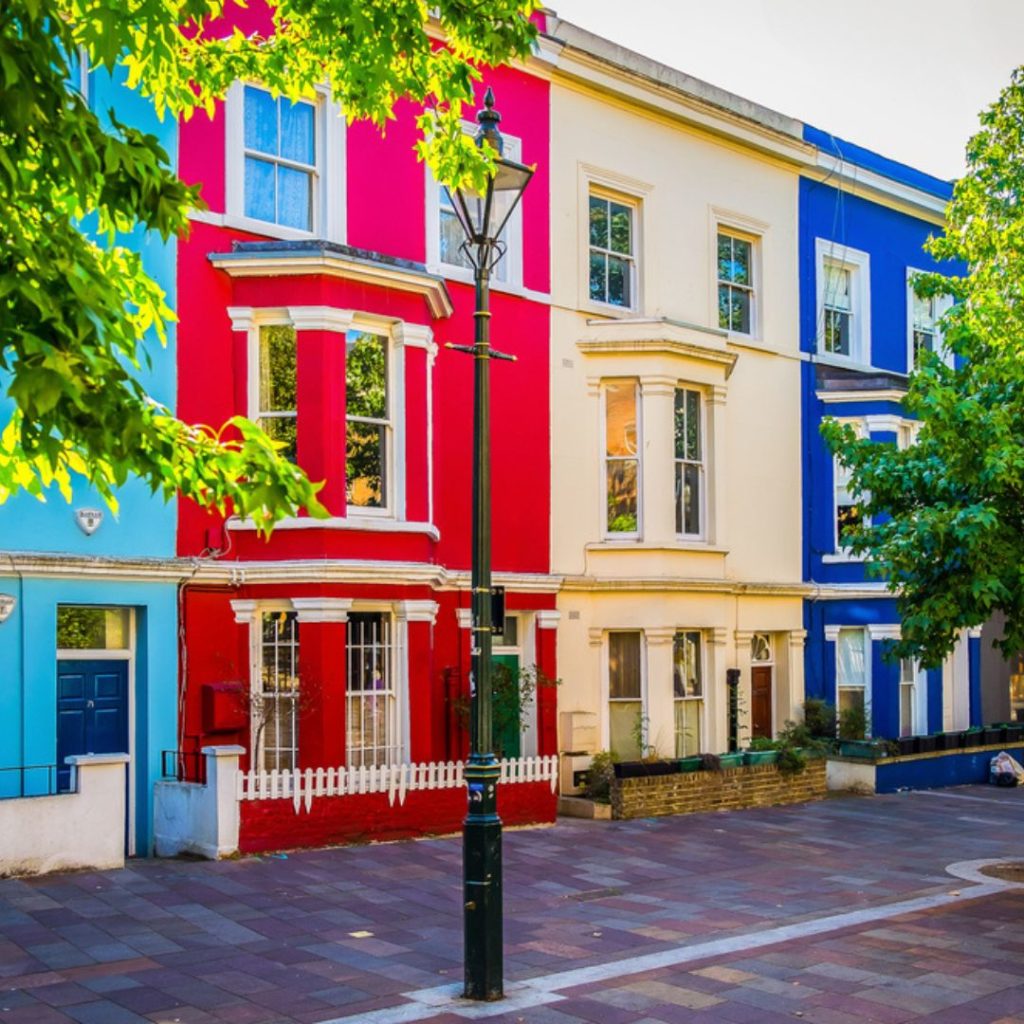 Colourful houses in London