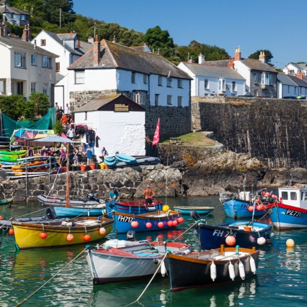 Boats in a harbour in Cornwall