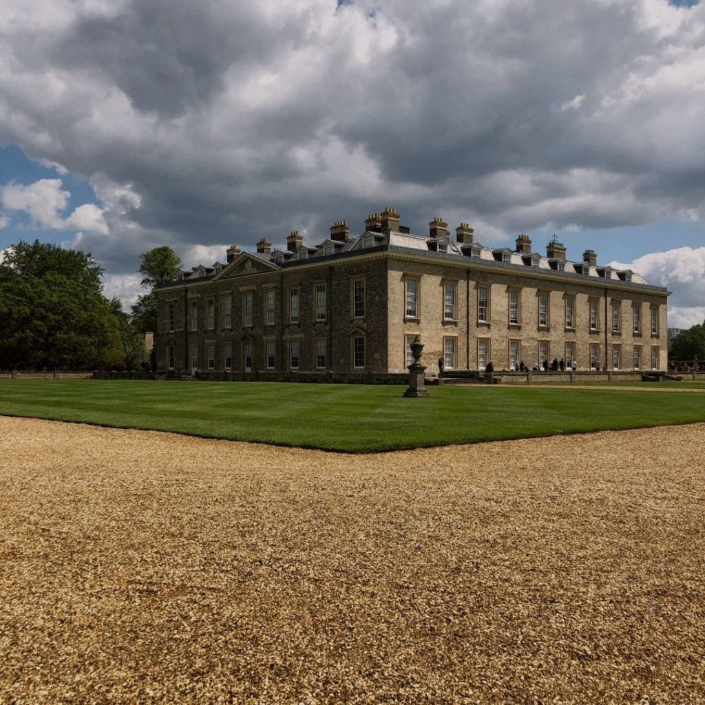 Side on view of Allthorpe Hall showing garden and the path